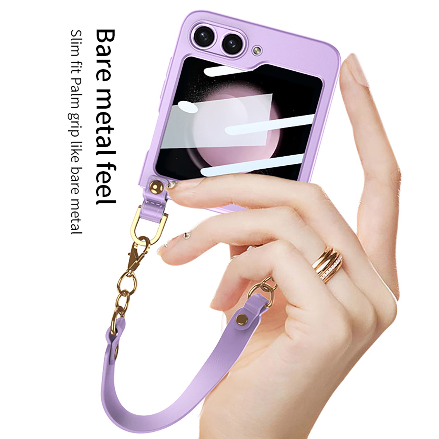 GKK For Samsung Galaxy Z Flip5 5G Hand Strap PC Phone Case Ultra Thin Protective Phone Cover with Integrated Small Screen Film GKK For Samsung Galaxy Z Flip5 5G Hand Strap PC Phone Case Ultra Thin Protective Phone Cover with Integrated Small Screen Film